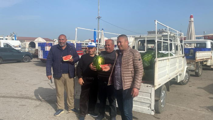 Antalya'da sezonun ilk karpuz hasadı yapıldı