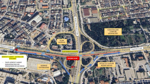 Antalya'da İller Bankası Kavşağı Trafiğe Kapatılıyor